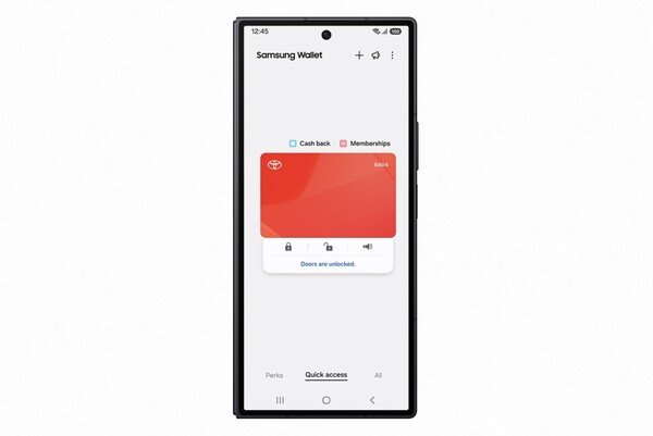The UI for the Toyota Digital Key on Samsung Wallet. (Image source: Samsung)
