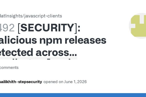 Malicious npm releases found in dozens of @redhat-cloud-services packages