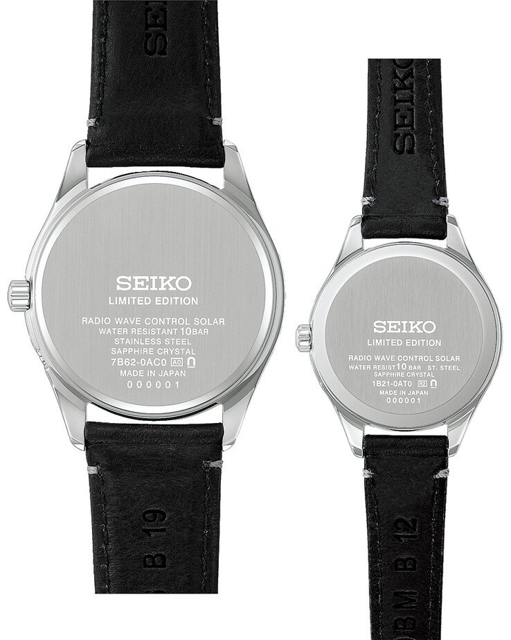 Pictured - Casebacks for the 2 new Seiko watches, against a white background.