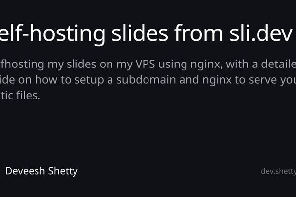 Self‑Hosting Slidev Presentations: From Markdown to Nginx in Minutes