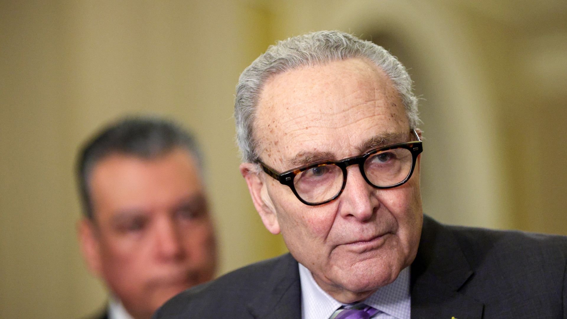 Senate Minority LeaderChuck Schumer speaks at the U.S. Capitol on March 24. 