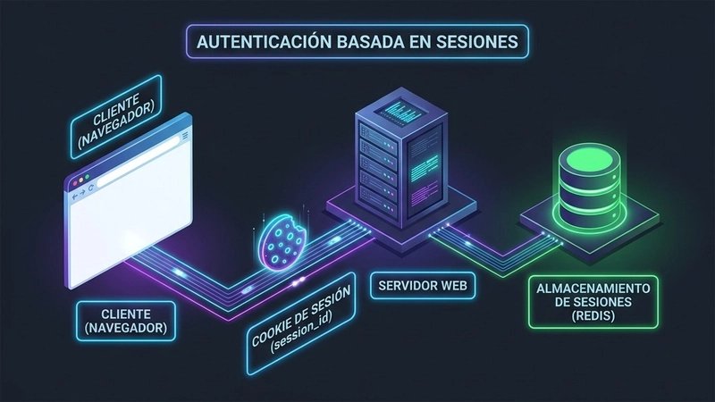 Concepto de gestión de sesiones de autenticación web segura