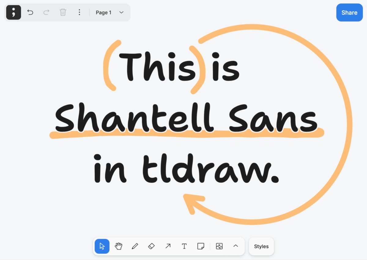 Shantell Sans in use by tldraw