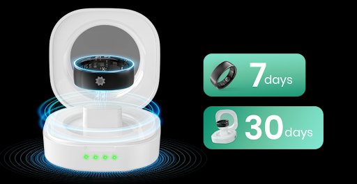 The Smalth Titanium Pro smart ring offers up to 7 days of battery life in a normal use