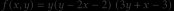 f(x, y) = y(y - 2 x - 2)  (3 y + x - 3)