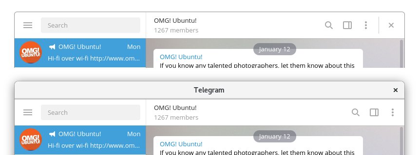 seperate titlebar (bottom) vs integrated titlebar (top)