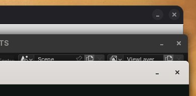 Three applications with visually distinct libdecor-provided titlebars