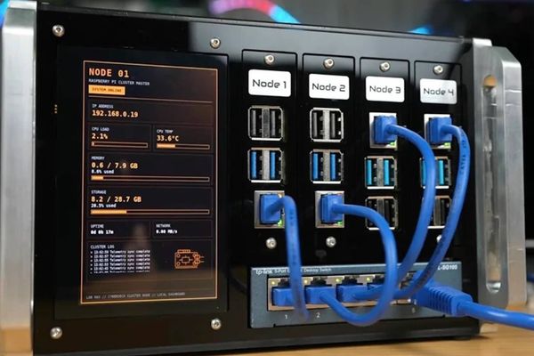 Maker builds portable four-node Raspberry Pi cluster