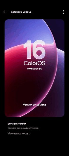 ColorOS 16 OTA on Reno 11 5G (Image source: Oppo Community)