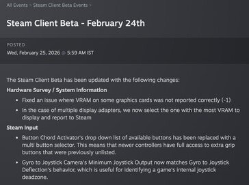The recent Steam Client Beta update should have a positive effect on future survey results.