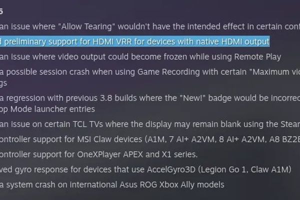 SteamOS 3.8.6 Beta Brings Native AMD HDMI VRR Support Ahead of Kernel Integration