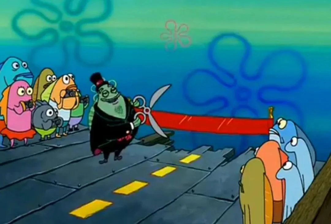 Unfinished road opening ceremony from Spongebob Squarepants