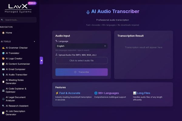 Supercharge Your Workflow: LavX's AI Audio Transcriber Delivers Instant, Multilingual Precision