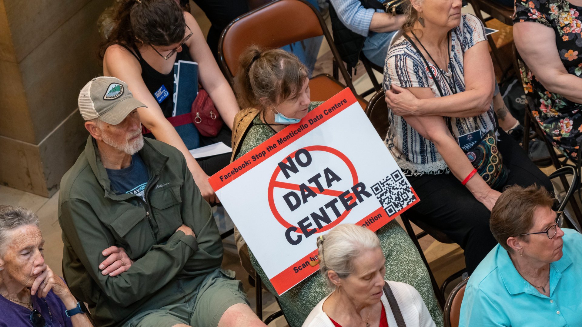 St. Paul, Minnesota, State capitol, Data Center Moratorium Now rally. 