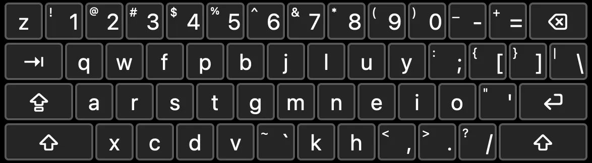 The Colemak-DH keyboard layout