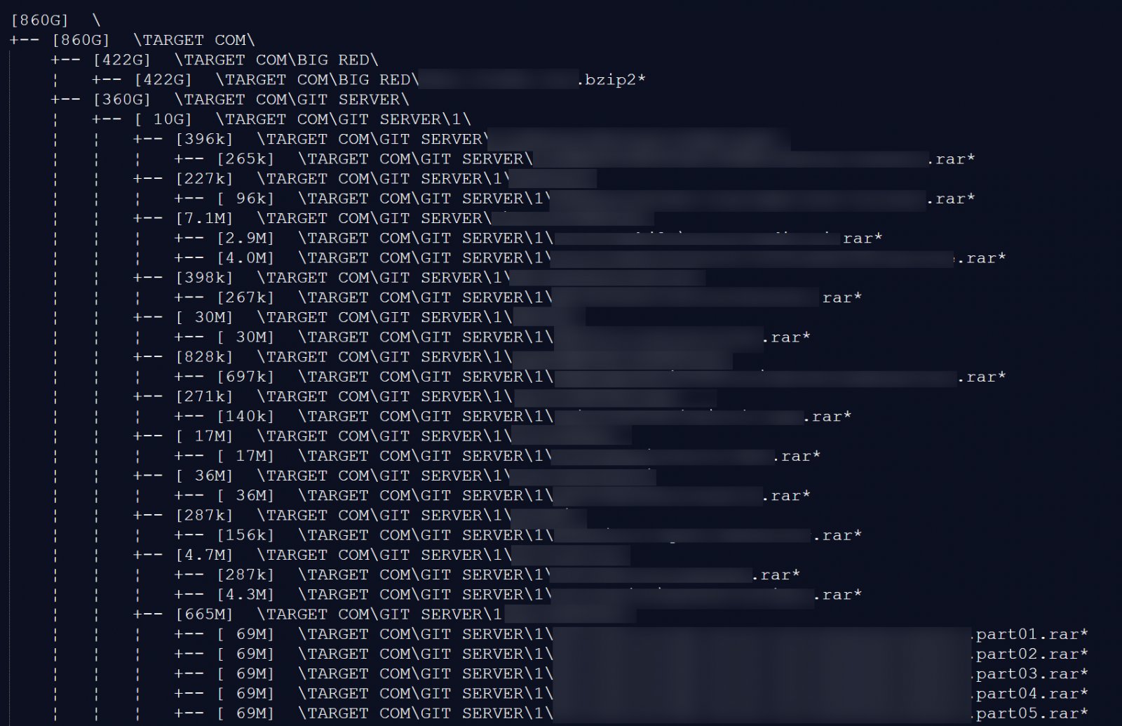 One of the SALE.MD files with directory listing
