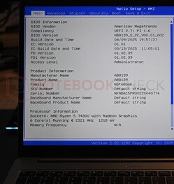 ...as well as the BIOS on the Ninkear A15 Pro.