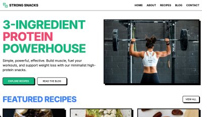 Strong Snacks website