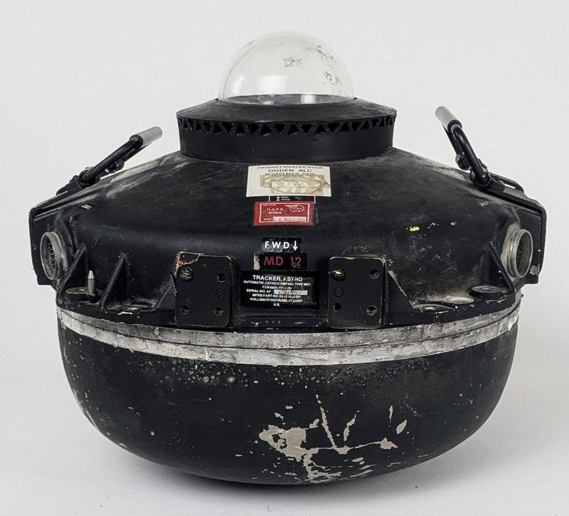 The Astro Tracker was mounted on top of the aircraft with the plastic bubble sticking out.