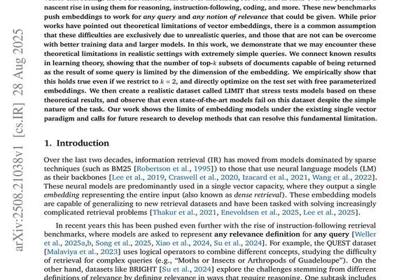 The Inescapable Limits of Embedding-Based Retrieval: New Study Exposes Fundamental Trade-offs