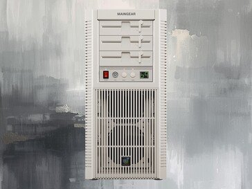 Maingear Retro98 prebuilt gaming PC front is shown (Image source: Maingear PR with edits)