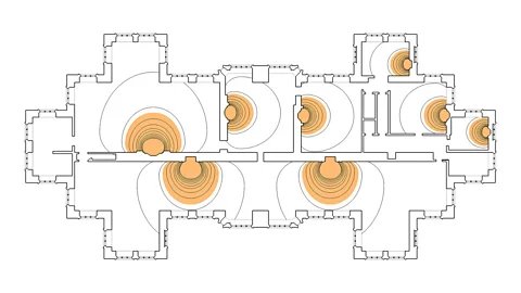 Ranald Lawrence and Dean Hawkes Fireplaces were strategically arranged so minimal heat would be lost to the outer walls (Credit: Ranald Lawrence and Dean Hawkes)