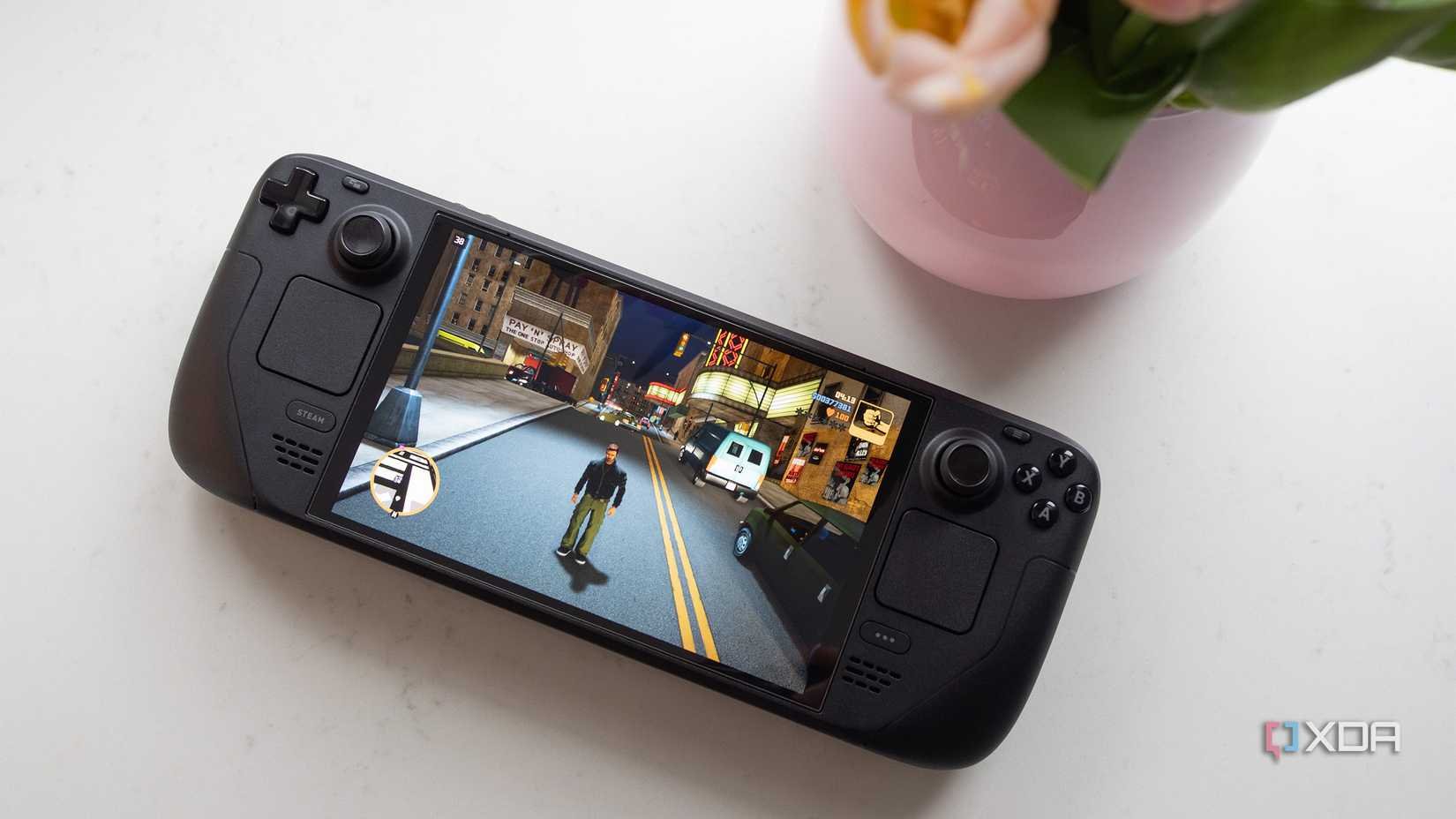 The Steam Deck OLED with GTA III running on it