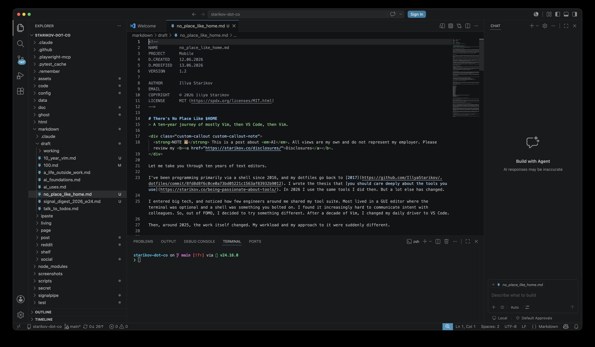 My VS Code setup, the daily driver I switched to after a decade of Vim.