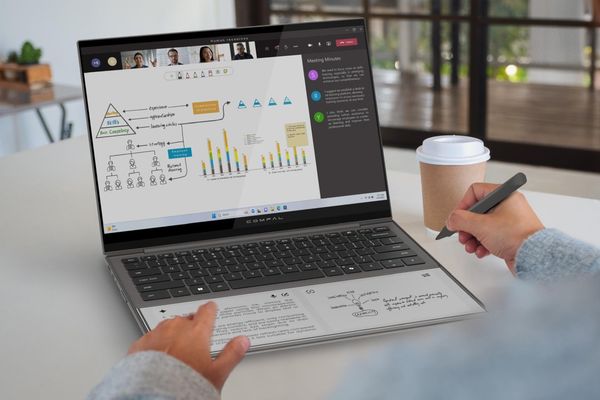 Compal AI Book Concept: A Laptop with an E Ink Palm Rest and Stylus Support