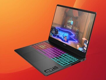 HP Omen Max 16 gaming laptop front is shown at angle (Image source: HP with edits)