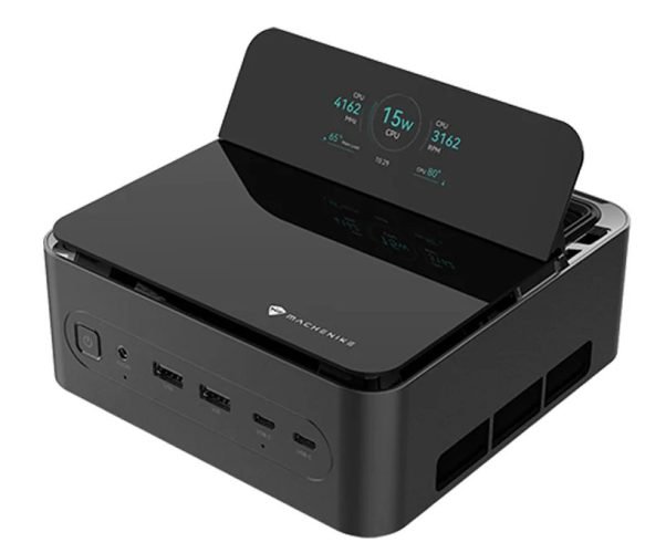 This Intel Arrow Lake mini PC has a small flip-up status display - Liliputing