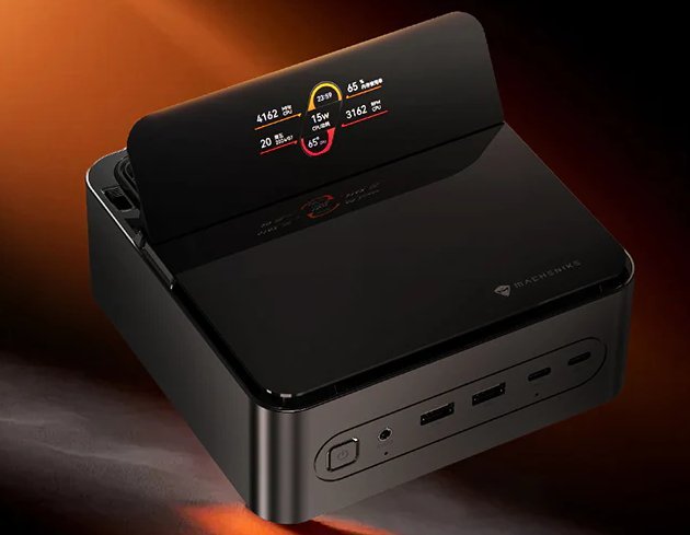 This Intel Arrow Lake mini PC has a small flip-up status display - Liliputing