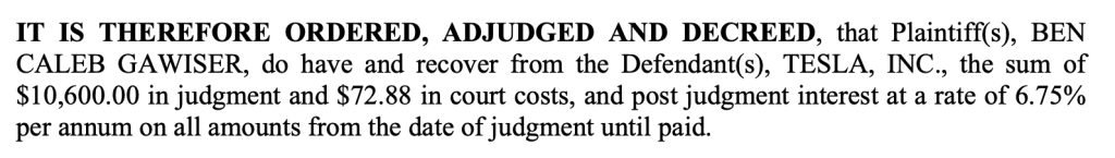 This Tesla owner won $10k in court for Tesla's FSD lies. Tesla is still fighting him.