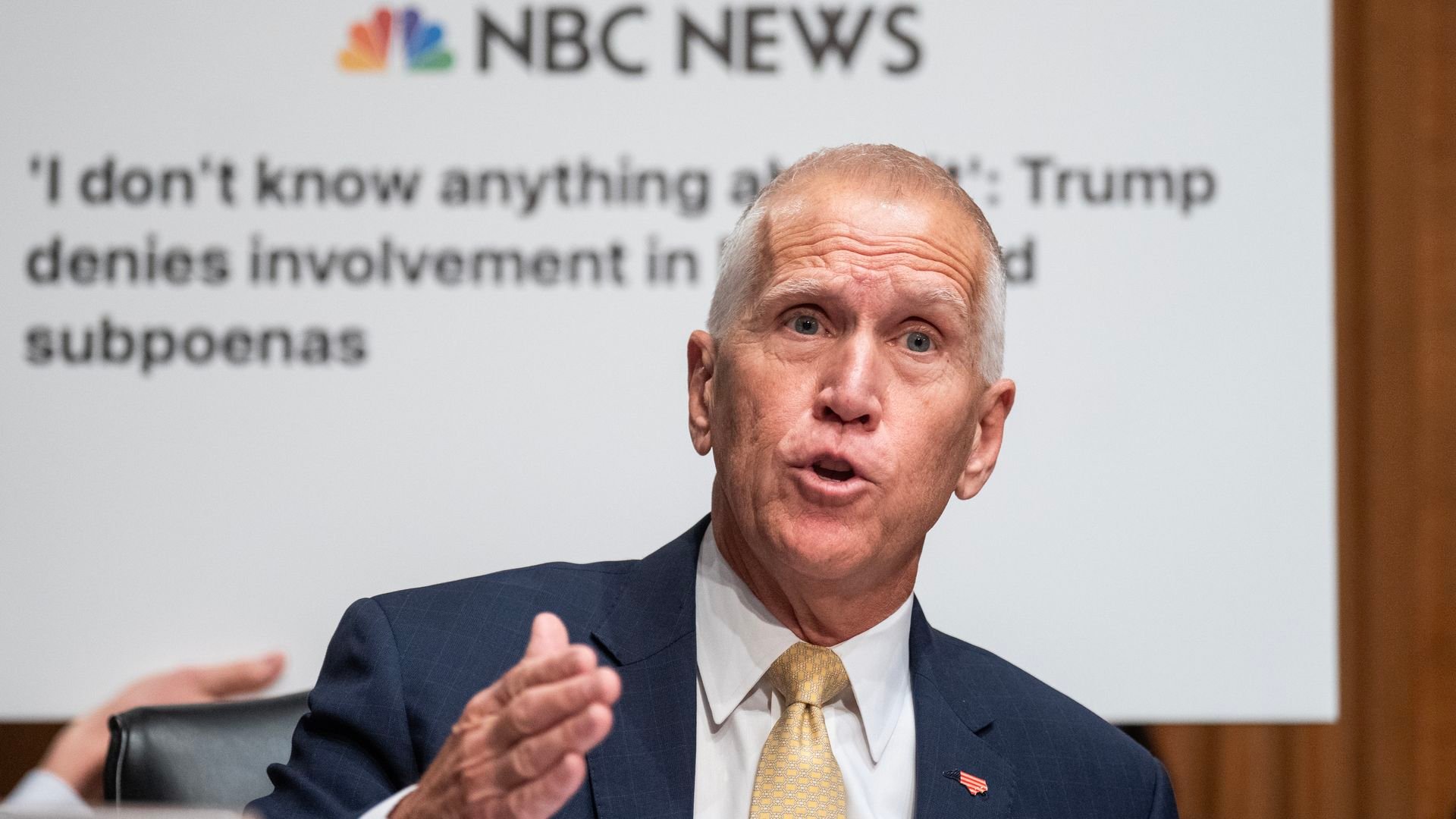 Sen. Thom Tillis, R-N.C., questions Kevin Warsh, nominee to chairman of the Federal Reserve last week. Photo: Tom Williams/CQ-Roll Call, Inc via Getty Images