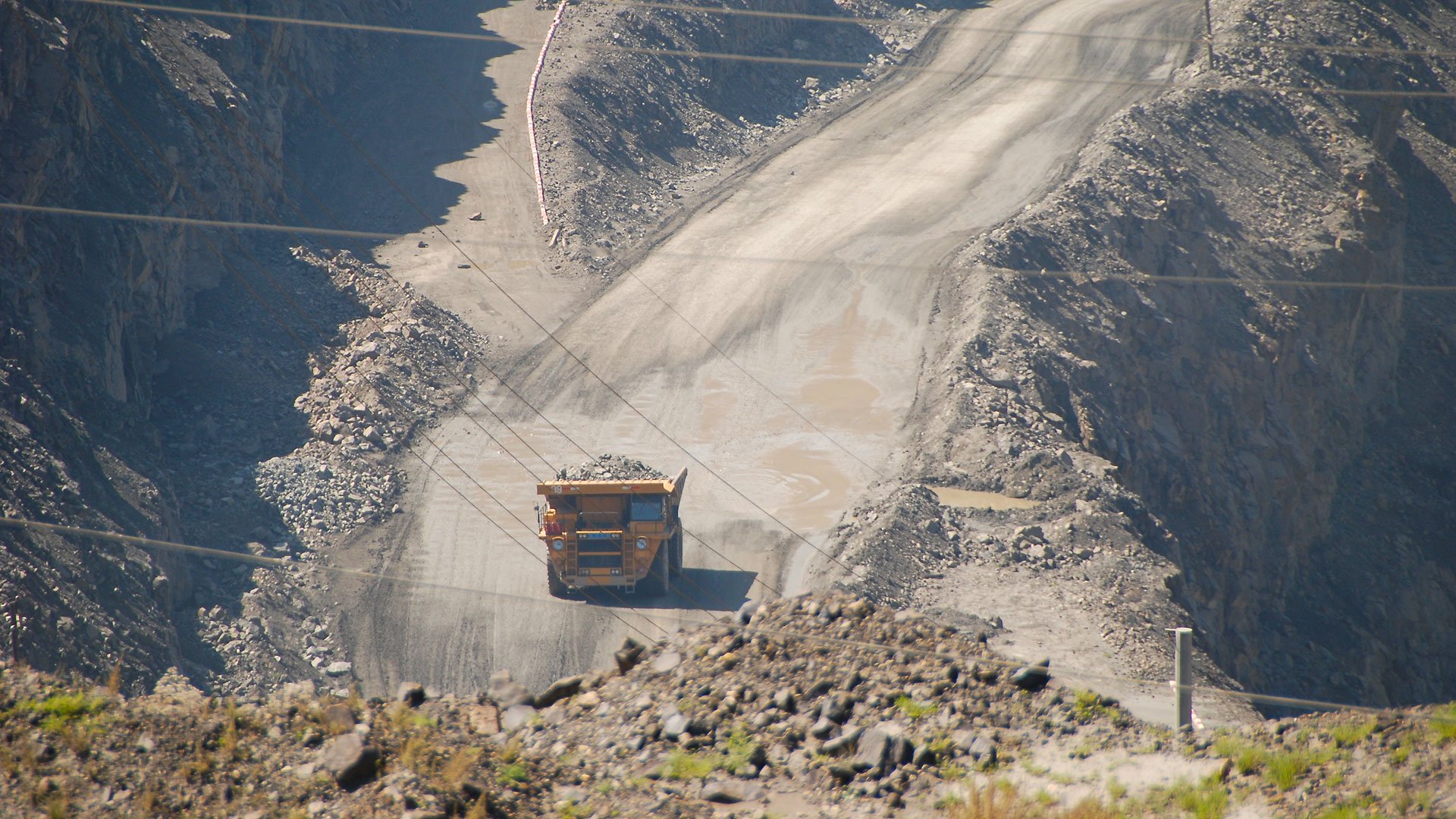 Rare-earth mine in Bayan Obo, a mining town in Inner Mongolia in China. 