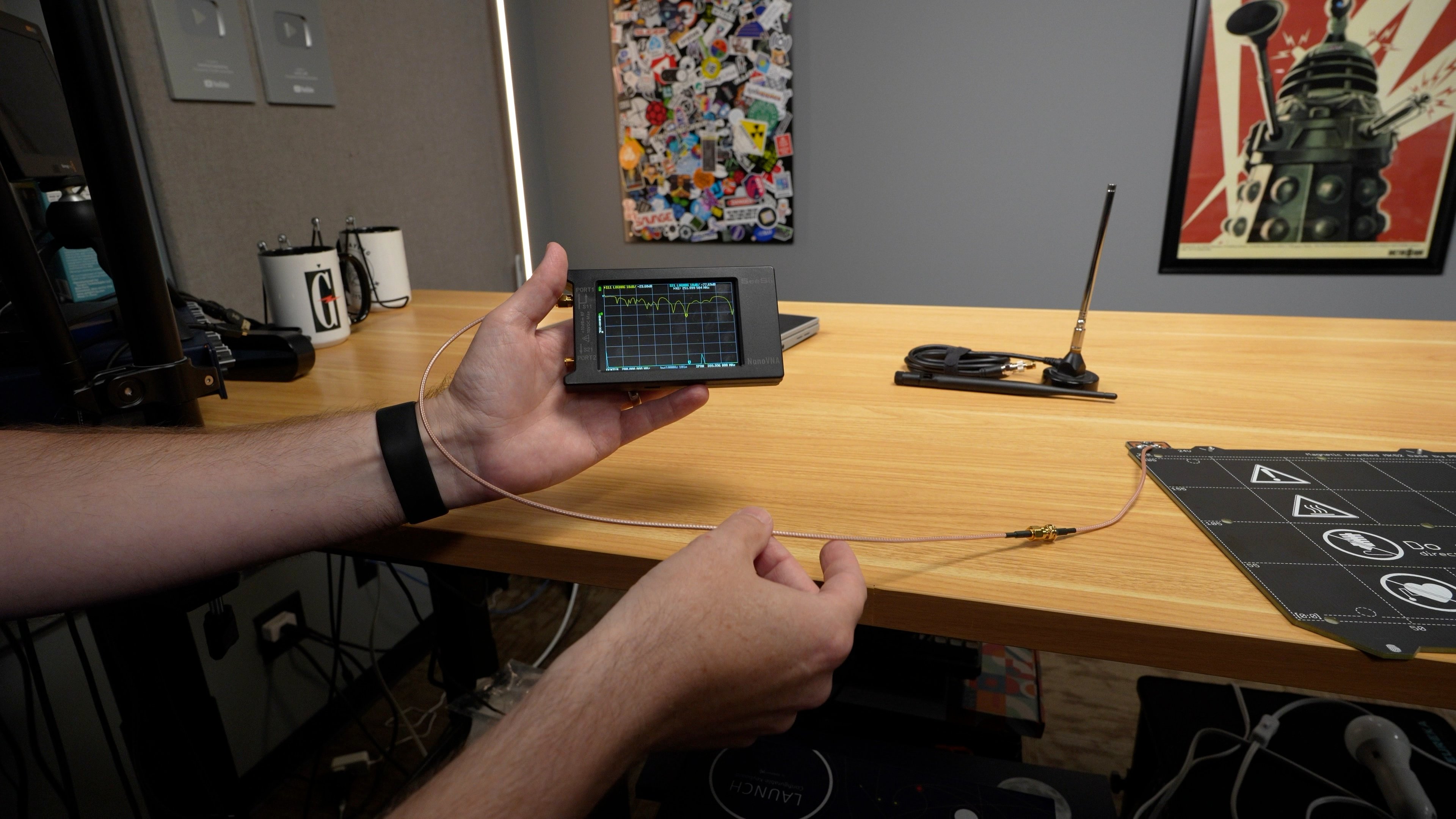 NanoVNA hooked up to 3D Printer Heatbed