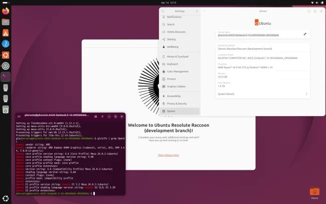 Ubuntu 26.04 with AMD Radeon 890M Graphics