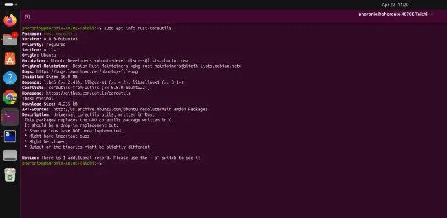 Rust Coreutils on Ubuntu 26.04