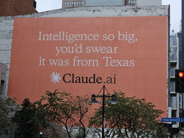 Anthropic billboard in Dallas