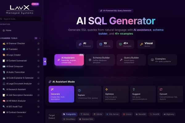 Unlock SQL Mastery: LavX's AI Query Generator Transforms Natural Language into Database Magic