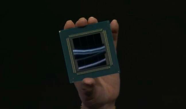 The image isn't the sharpest, but we can just make out what appears to be eight 32-core CCDs and a pair of I/O dies on the Venice CPU package