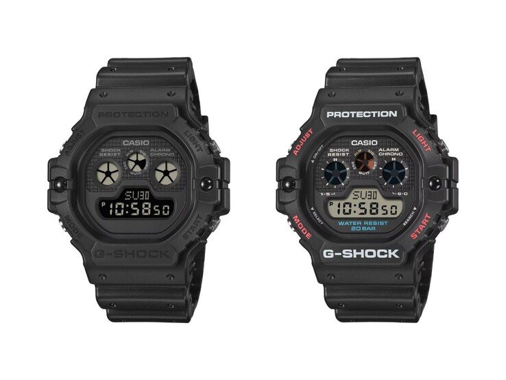 The Casio G-Shock DW-5900UBB-1 (left) and DW-5900U-1 (right) watches. (Image source: Casio)