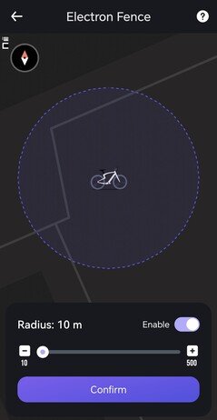 If the bike leaves a predefined area, an alarm is triggered