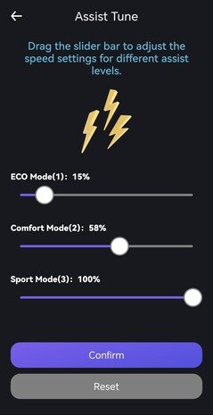 Support can be fine-tuned via the app
