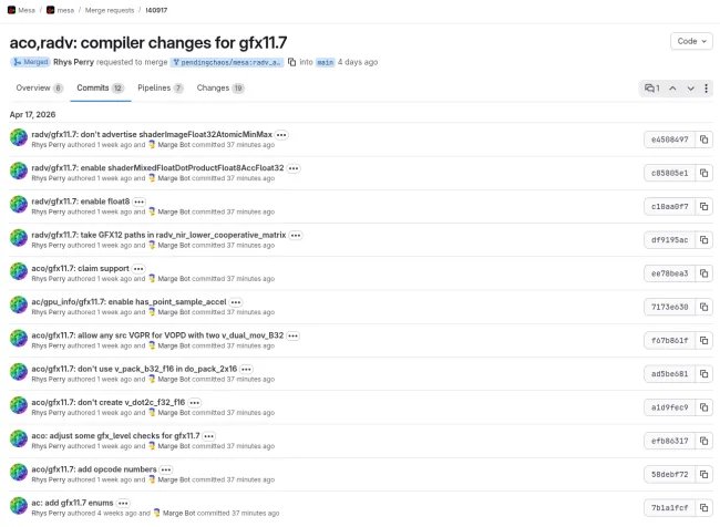 GFX11.7  RADV/ACO changes