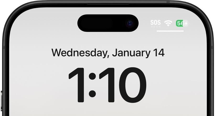 Phone showing the SOS symbol