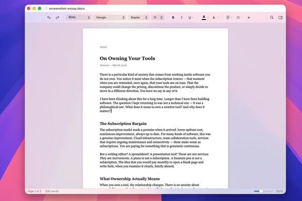 Verso 1.0.22 Is a Mac Word Processor Built Around Fewer Decisions