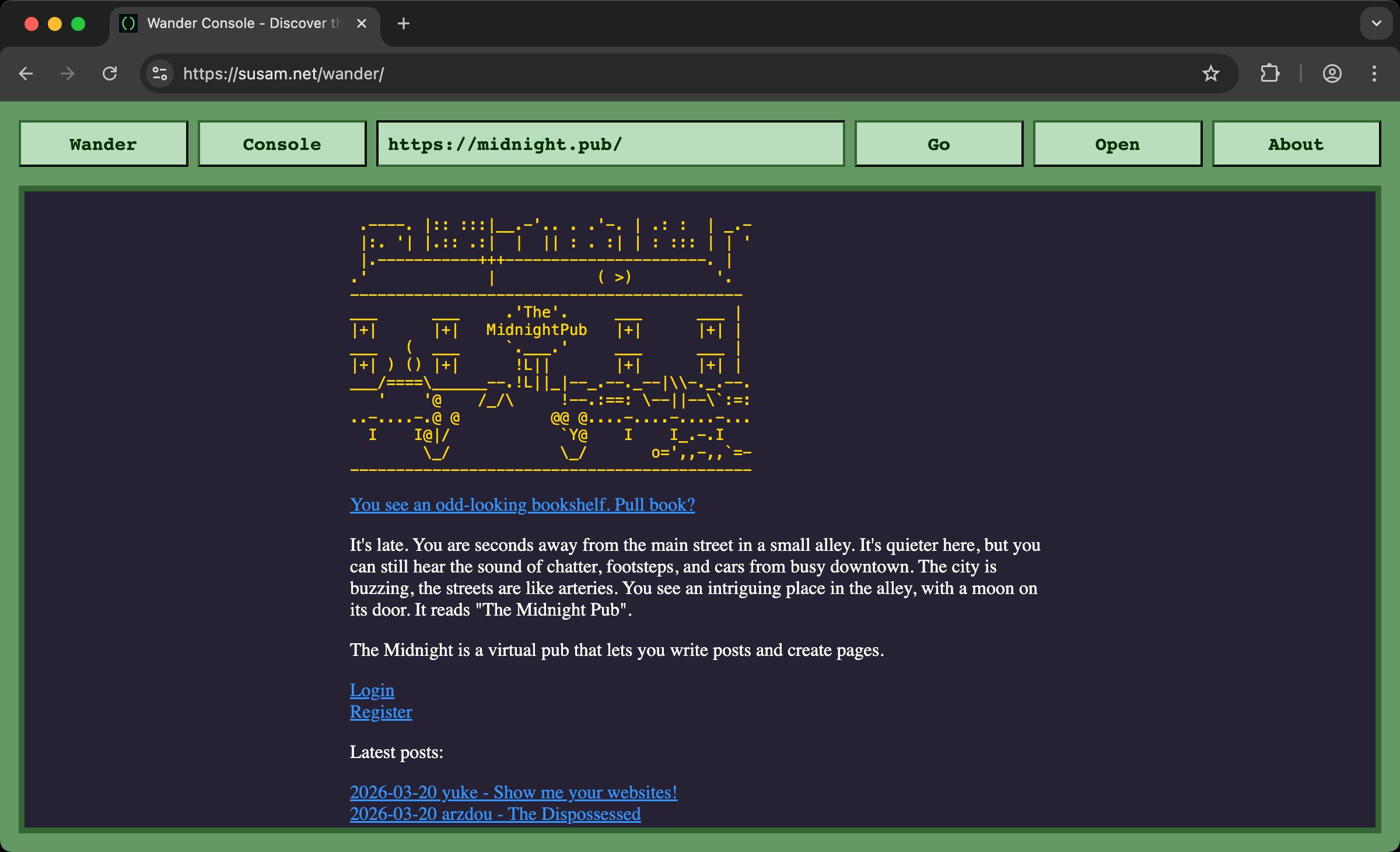 Wander Console 0.4.0 - Susam Pal