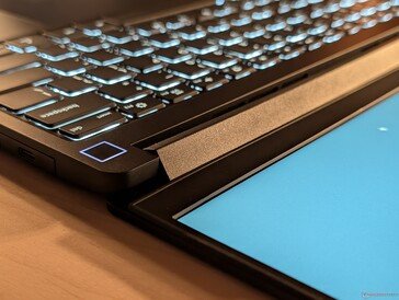 Familiar hinges and square power button return