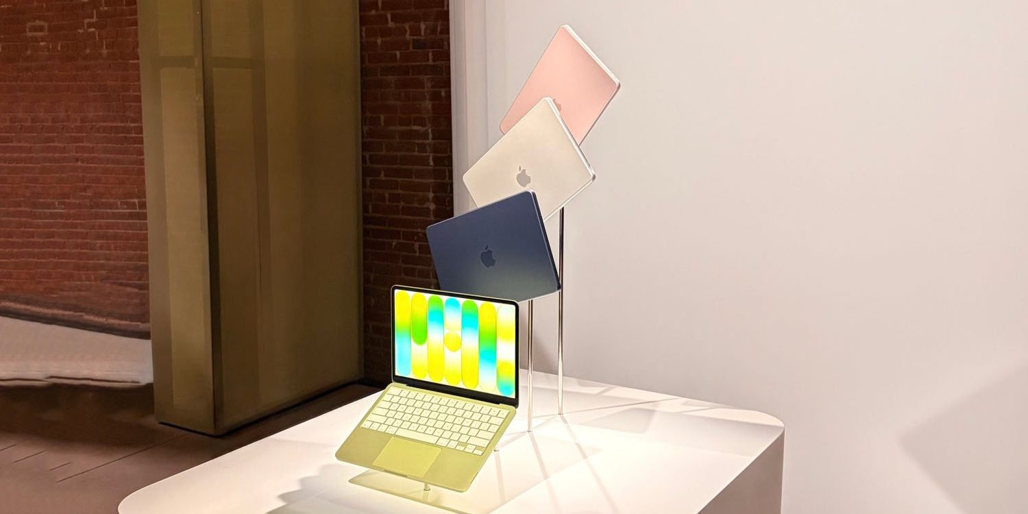 What's your favorite MacBook Neo color | All four colors shown on a display stand